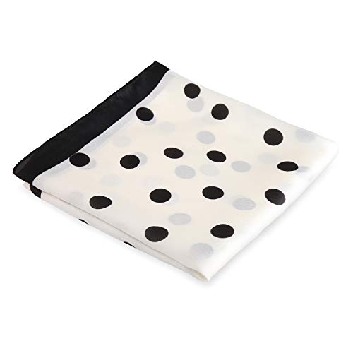 Sojos Vintage Bandanas Square Polka Dot Scarfs For Women 27'' X 27'' Silk Like Scarf Neckerchief Grace Sc317 With White With Black Dot #TOP4
