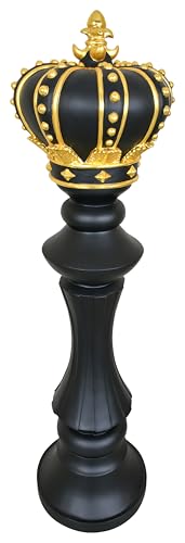 Estatua Rey de Ajedrez Negro y Dorado de Resina miniatura 4