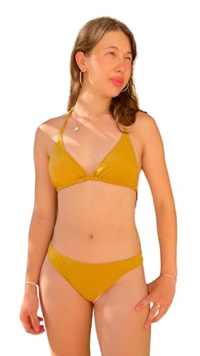 Haute pression Ya203 Traje de baño de Dos Piezas, Dorado, 42 para Mujer