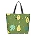 Hushuigeee Umhängetasche Cartoon Fitness Avocado Einkaufstasche für Frauen, Polyester-Handtasche, Lebensmitteltaschen, wiederverwendbare Einkaufstasche