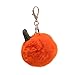 surell - Genuine Rex Rabbit Fur Pumpkin Keychain - Fall Pumpkin Spice Charm - Cute Classic Pompom Purse Accessory with Keyring- Fluffy Ball Pon Key Chain - Cute Round Furry Plush Purse Charm