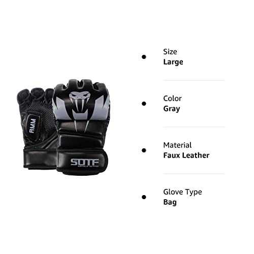 Sotf Punching Gloves For Adults Mma Training Gloves Men Fight Boxing Gloves Open Fingers Women Gray #TOP7