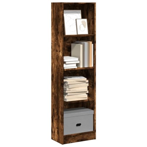 GCHDHAPB Estantería para el hogar, estanterías y estantes de pie, estantería de roble ahumado, 40 x 24 x 143 cm, madera de ingeniería