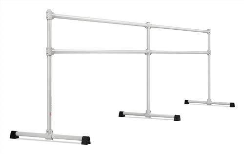 VITA Barre Portable Freestanding Double Ballet Barre, Extreme, 12 Ft Bars, Satin Silver, Steel | Fixed Height, Made in USA, Home or Gym Exercise Equipment for Kids & Adults | Dance, Fitness, Pilates
