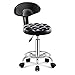 Krzesło na kółkach ze skóry PU z poduszką na plecy, ergonomiczny stołek obrotowy o regulowanej wysokości, biurowe krzesła kuchenne nablatowe kreślarskie stołki sklepowe Krzesło z kółkiem czarny1
