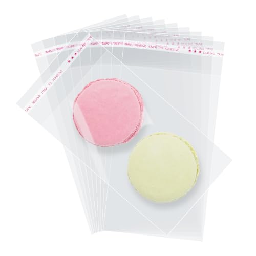 Morepack Self Sealing Cellophane Bags 3x5 Inches 200 Pcs Clear Cookie Bags Resealable Cellophane Bag for Packaging Cookies Favors Products Candy (Mini Size)