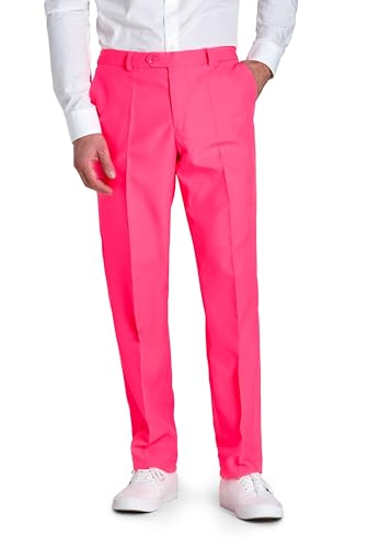 Opposuits Neon Colored Suit for Men - Neon Theme Party Outfit - Slim Fit - Including Jacket, Pants & Tie - Pink4