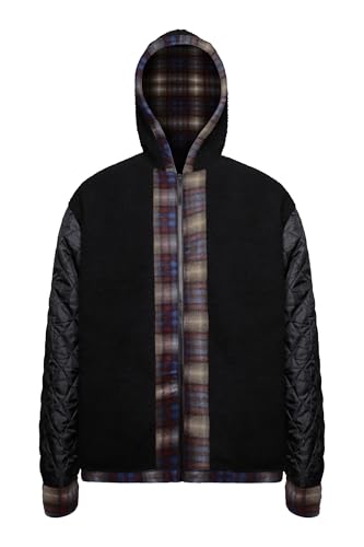 Image of Gary Com Heavy Thick Flannel Plaid Jacket Sherpa Fleece Lined Hoodies for Men Zip Up Winter Warm Coat Zipper Sweatshirt