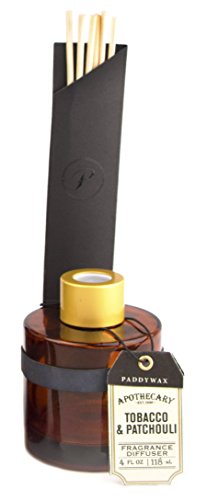 Paddywax Apothecary Collection Reed Oil Diffuser Set, Tobacco & Patchouli