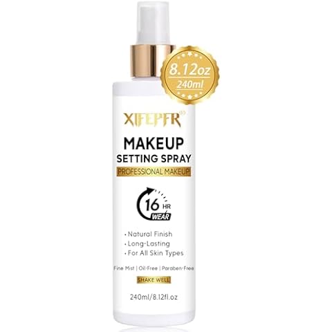 Xifepfr Makeup Setting Spray, 8.12 Fl Oz Matte Finishing Spray, Ultra Fine Setting Mist, Long Lasting Fixing Spray, Lightweight Oil Control Hydrating Refreshing Fast Drying, Vegan & Cruelty-Free Cover