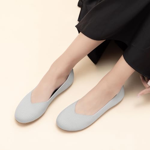 Image of Women's Ballet Flat Dressy Casual Knit Shoes Round Toe Women Mesh Flats