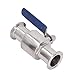 OQRSQOGV For Hardware Clamp Ball Valve with Handle 304 Stainless Steel Quick Connect Plumbing Valve Control metal tools (38mm / 1.5in Pipe OD)
