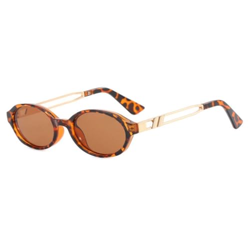 Lunettes de soleil rétro ovales avec petite monture fine et verres circulaires unisexes