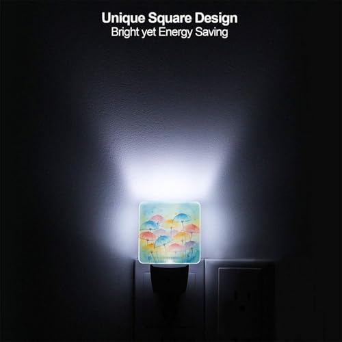 Image of Futterya Plug-in LED Night Light, Watercolor Rainbow Set of 2 Dusk-to-Dawn Auto Sensor Decor Lamp