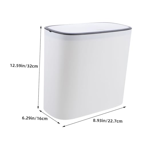 Caneca de basura plástica rectangular con tapa y diseño compacto miniatura 2