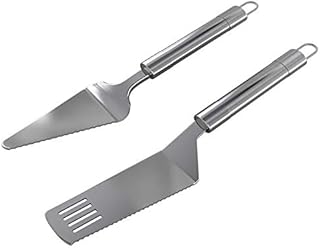 Pie Server and Cake Server Stainless Steel Set - Serrated Spatula with Elegant Ergonomic Handles for Cutting and Serving Desserts, Brownies, Lasagna