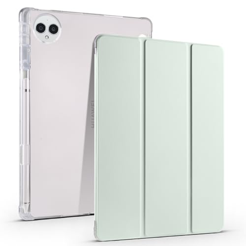Smart Case Compatible with Huawei Matepad Pro 12.2" (2024),Case with Auto Wake/SleepTPU Slim Cover w/Pencil Holder Shockproof Cover with Clear Back Shell(Light Green)