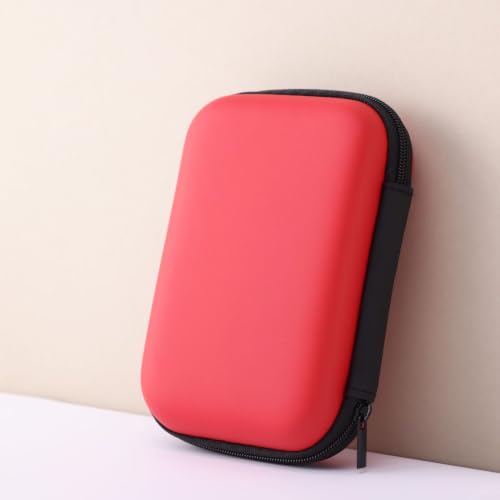 Étui pour disque dur EVA 6,3 cm avec doublure intérieure douce et fermeture éclair sécurisée pour les voyages et un usage quotidien (rouge)