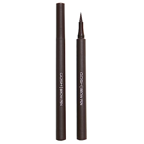 GOSH Liquid Eyebrow Pencil with Felt-Tip Brush I Eyebrow Pen for Perfectly Shaped Natural Eyebrows I 100% Vegan, Perfume Free & Suitable for Allergy Sufferers I In 003 Dark Brown