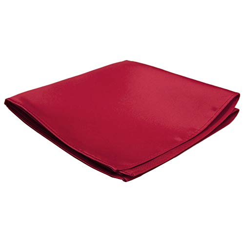 Jacob Alexander Men's Pocket Square Solid Color Handkerchief - Red