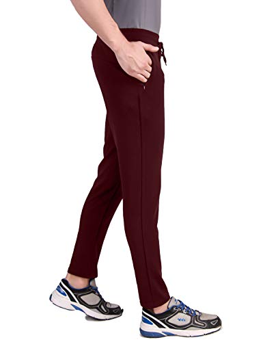 Image of FITINC Athleisure Track Pants for Men| Lycra Slim Fit Mens Dryfit Track Pant with Concealed Zipper Pockets | Quick Dry Pant Style Lower for Men for Home & Workout