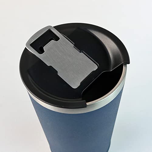 COPO ISOTERMICO DE AÇO INOX COM TAMPA E ABRIDOR 500ML (Azul Marinho)