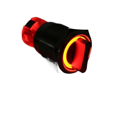 Bouton interrupteur rotatif 19mm commutateur métallique 2 positions LED jaune 6V