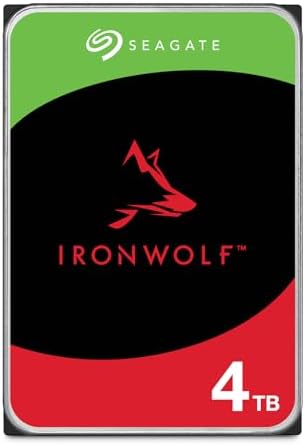 Seagate IronWolf 4TB NAS Internal Hard Drive CMR 3.5 Inch SATA 6Gb/s 5400 RPM 64MB Cache for RAID Network Attached Storage Rescue Services (ST4000VNZ06/006)