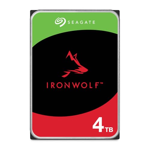 Seagate IronWolf 4TB, NAS Interne Festplatte HDD, 3.5 Zoll, 5400 U/Min, CMR, 64 MB Cache, SATA 6GB/s, silber, inkl. Data Rescue Service (ST4000VNZ06)