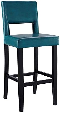 Linon Vega Bar Stool, 19"W x 20"D x 44.5"H, Blue
