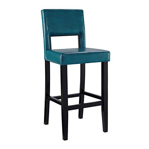 Linon Vega Bar Stool, 19"W X 20"D X 44.5"H, Blue #TOP22