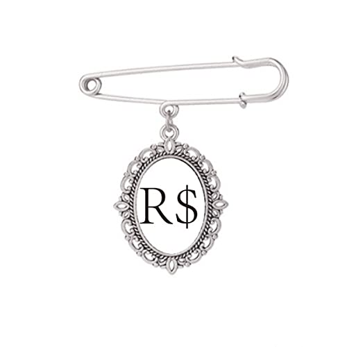 Broche brésilienne monnaie taille M pour robe et chemise