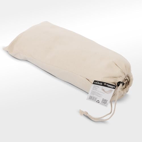 Campela Doppelhängematte mit Spreizstäben – 200 x 150 cm, 240 kg – Baumwoll-Polyester, Boho Beige – für Garten, Balkon, Terrasse und Camping – inkl. Tragetasche und Montageset