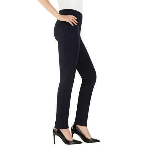 Dalia Ladies' Comfort fit Sits at Waist Slim Leg Stretch Pull On Pant (Black, Small)2