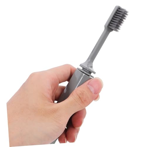 Homoyoyo 10 Stück Teiliges Faltbare Staubdichte Zahnbürsten mit Extra Weichen Borsten Kompakt und Tragbar für Reisen Camping Schule Graue Zahnbürsten für Erwachsene und Unterwegs – Bild 3