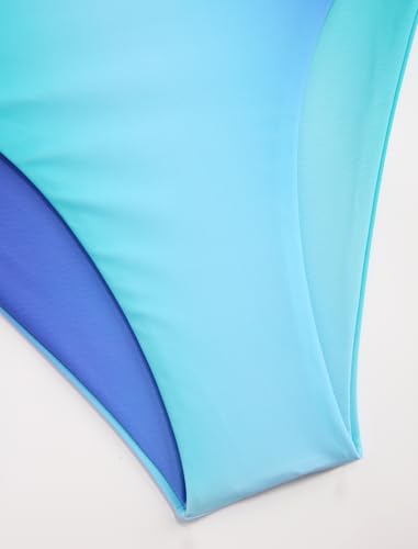 Image of ZAFUL Women's High Cut Bandeau Bikini Set Strapless Solid Color 2 Pieces Bathing Suit Swimsuit