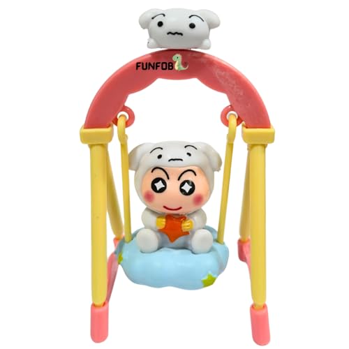 Image of FUNFOB Shinchan Action Figure Height-10cm | Shin chan Figurine Cartoon Figures Toys for Boys & Girls PVC Multicolour | Swing - Shiro Dress