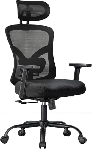 NOBLEWELL Ergonomic Office Chair with Lumbar Support, 2D Headrest...