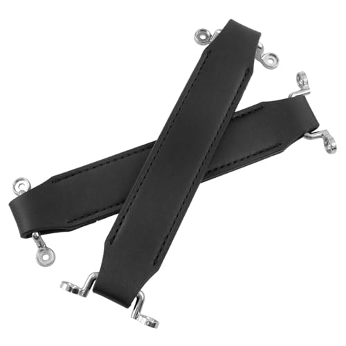 Dsjnf Guitar amplifier handle leather handles guitar case handle replacement Amp handle Guitar amp handle strap for amp carrying case black 2pcs - Thumbnail 5