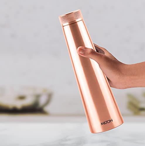 Image of Milton Copper Delight 1000 Water Bottle, Set of 2, 1.01 Litre Each, Copper | 100% Leak Proof | Office Bottle | Gym Bottle | Yoga Bottle | Home | Kitchen | Hiking | Treking Bottle | Travel Bottle