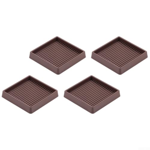 Opatiny Paquete de 4 almohadillas de goma antideslizantes cuadradas de 3 pulgadas, protectores de suelo resistentes para sofá, cama, patas de armario en madera dura