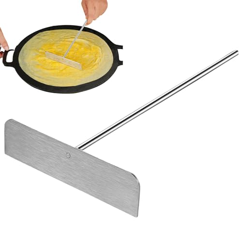 Crepe Spreader and Spatula Set, Kitchen Utensils and Gadgets, Safe Spatula Set, Crepe Distributor Tool - Removable Handle, Stainless Steel Scraper, Pancake Turner for Efficient and Precise Cooking