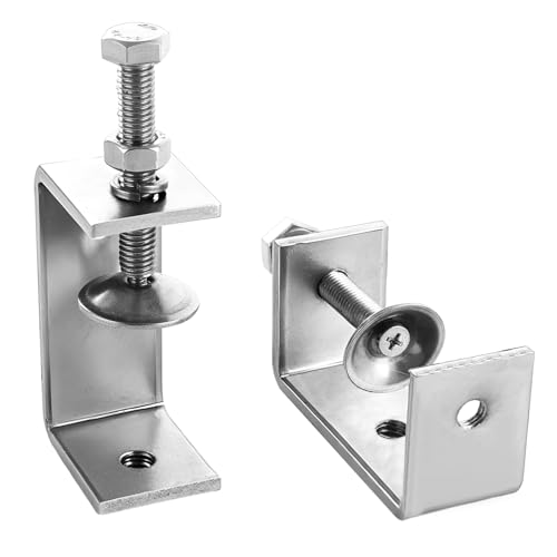 LDHHYH 6PCS 304 Stainless Steel C Clamps, Heavy Duty Tiger Clamps with 65MM Jaw Opening, M8/M10 Threaded Holes, 29-58MM Clamping Range for Woodworking, Welding and Construction