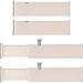 Produktbild Kurtzy Schubladen Trennsystem Schubladentrenner Verstellbar aus Kunststoff (4er Pack) - L28 x H10cm - Erweiterbarer Schubladen Teiler - Schlafzimmer-, Bad-, Büro-, Kommode- & Küchenschublade Organizer
