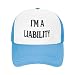 Vetrova I'm A Liability Trucker Hats Funny Saying Hat Adjustable Mesh Back Baseball Cap for Kids - Sky Blue