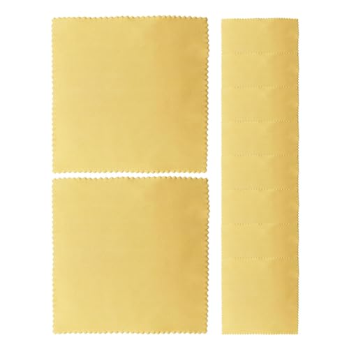 TISHITA マイクロファイバー製メガネ拭き 5 枚パック, 黄色