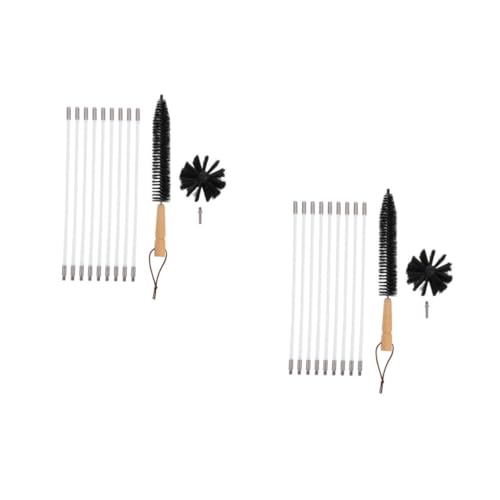 Cabilock 2 Ensembles Brosse de Nettoyage de tuyaux décor d'or azurant Tuyau Mural balayette cheminée balayette cheminee Brosse de Nettoyage de cheminée Outils de Nettoyage de cheminée Nylon