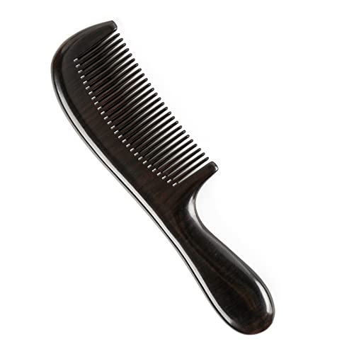 Nehzgnauh Fine Tooth Comb for Men and Women,Wooden Massage Comb Anti Static Electricity and Frizz,Detangling Styling Hair,Suitable for Fine/Thin Hair (Large, black)
