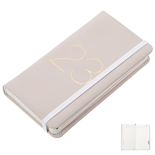 Warmhm 2023 Planer Notizbuch Tagesplaner Notizbuch Fester Einband Notizbuch Kalenderbuch 2023 Pläne Aufzeichnung Notizblöcke für Studentenarbeit Home Office Hellgrau Cover