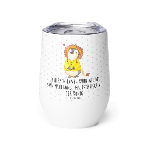 Mr. & Mrs. Panda Thermobecher Löwe Astrologie - Geschenk, kaffee tasse, Wein, Geburtstagsgeschenk, Isolierbecher, Sternzeichen, Tierkreiszeichen, thermosbecher, Thermo Becher